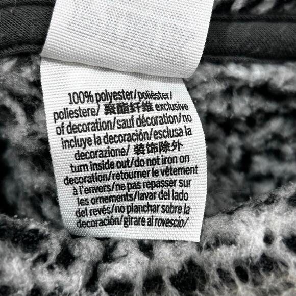 PINK Victoria's Secret Black White Pullover Hoodie Fluffy Popcorn Medium - Picture 8 of 9